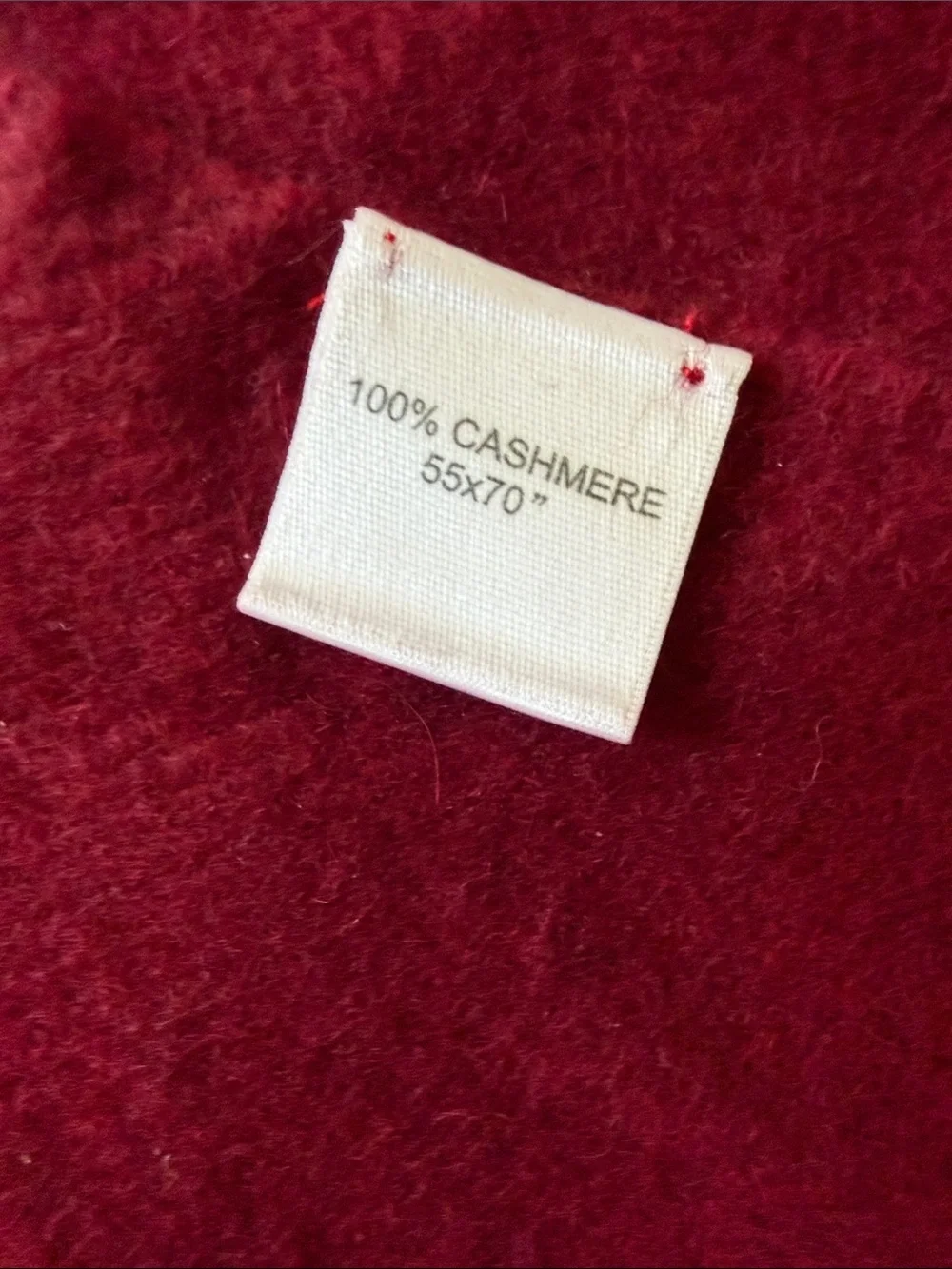 Burgundy Blanket 100% Cashmere Fringe Bed Throw Blanket - Deep Red